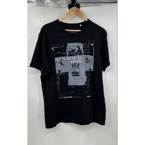 Guess‎ Short Sleeve Tee Shirt Men's XL Black Grunge Y2K